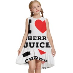 I Love Cherry Juice Kids  Frill Swing Dress by ilovewhateva