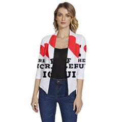 I Love Cherry Juice Women s Draped Front 3/4 Sleeve Shawl Collar Jacket by ilovewhateva