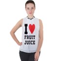 I love fruit juice Mock Neck Chiffon Sleeveless Top View1