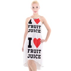 I Love Fruit Juice High-low Halter Chiffon Dress 