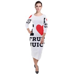 I Love Fruit Juice Quarter Sleeve Midi Velour Bodycon Dress by ilovewhateva