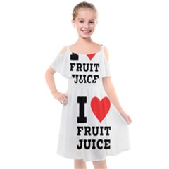 I Love Fruit Juice Kids  Cut Out Shoulders Chiffon Dress by ilovewhateva