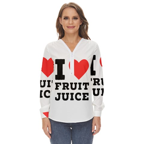 I Love Fruit Juice Zip Up Long Sleeve Blouse by ilovewhateva