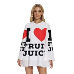 I Love Fruit Juice Round Neck Long Sleeve Bohemian Style Chiffon Mini Dress by ilovewhateva