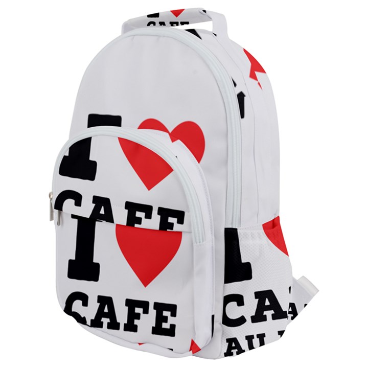 I love cafe au late Rounded Multi Pocket Backpack