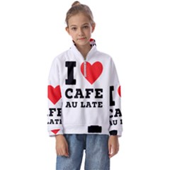 I Love Cafe Au Late Kids  Half Zip Hoodie by ilovewhateva