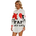 I love cafe au late Womens Long Sleeve Shirt Dress View2