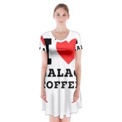 I Love Galao Coffee Short Sleeve V-neck Flare Dress by ilovewhateva