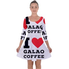 I Love Galao Coffee Quarter Sleeve Skater Dress by ilovewhateva