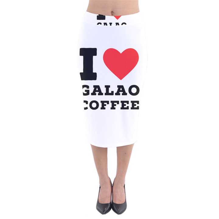 I love galao coffee Velvet Midi Pencil Skirt