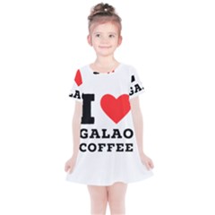 I Love Galao Coffee Kids  Simple Cotton Dress by ilovewhateva