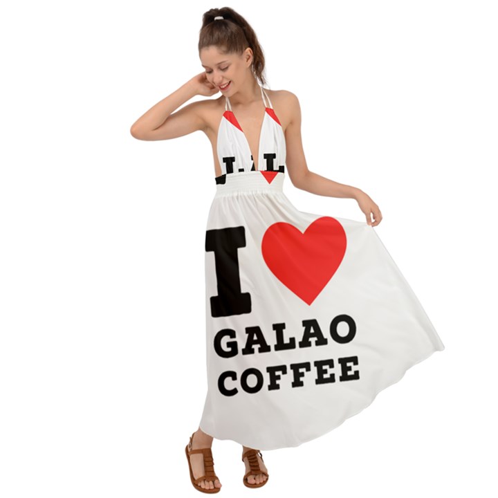 I love galao coffee Backless Maxi Beach Dress