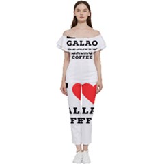 I Love Galao Coffee Off Shoulder Ruffle Top Jumpsuit by ilovewhateva