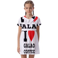 I Love Galao Coffee Kids  Asymmetric Collar Dress by ilovewhateva