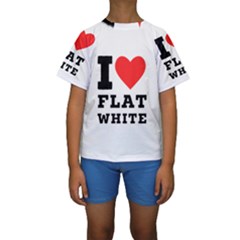 I Love Flat White Kids  Short Sleeve Swimwear by ilovewhateva