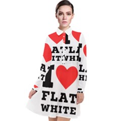 I Love Flat White Long Sleeve Chiffon Shirt Dress by ilovewhateva