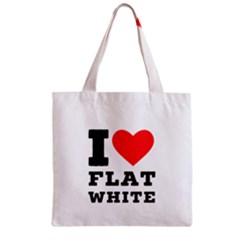 I Love Flat White Zipper Grocery Tote Bag by ilovewhateva