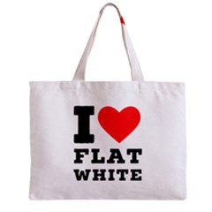 I Love Flat White Zipper Mini Tote Bag by ilovewhateva