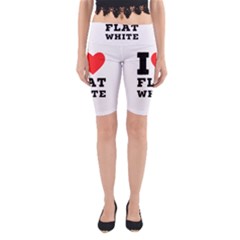 I Love Flat White Yoga Cropped Leggings by ilovewhateva