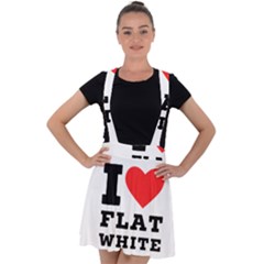 I Love Flat White Velvet Suspender Skater Skirt by ilovewhateva