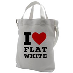 I Love Flat White Canvas Messenger Bag by ilovewhateva