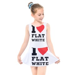 I Love Flat White Kids  Skater Dress Swimsuit by ilovewhateva