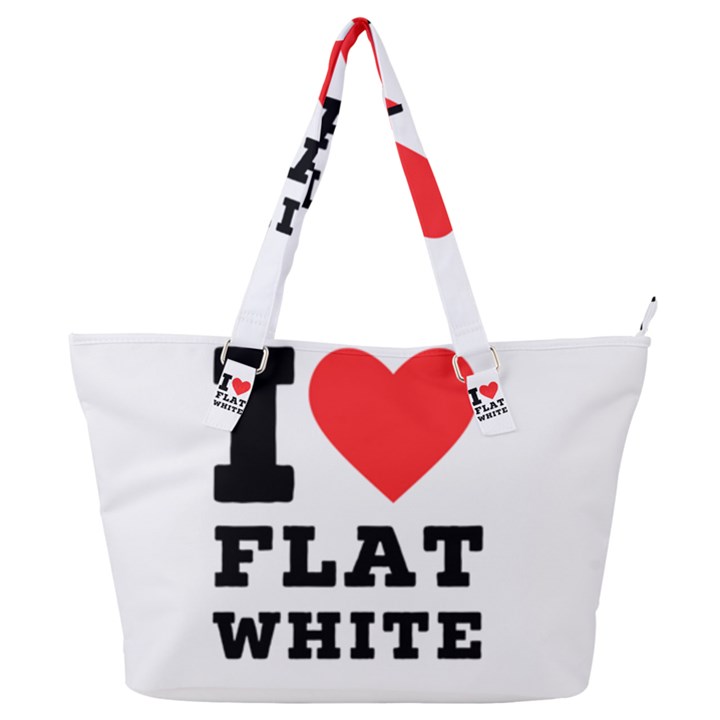 I love flat white Full Print Shoulder Bag