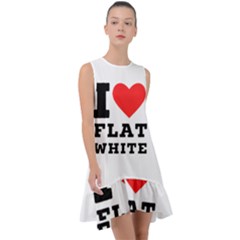 I Love Flat White Frill Swing Dress by ilovewhateva