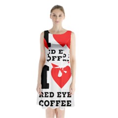 I Love Red Eye Coffee Sleeveless Waist Tie Chiffon Dress by ilovewhateva