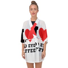 I Love Red Eye Coffee Half Sleeve Chiffon Kimono by ilovewhateva