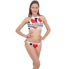 I Love Red Eye Coffee Cross Front Halter Bikini Set by ilovewhateva