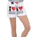 I love red eye coffee Women s Velour Lounge Shorts View1