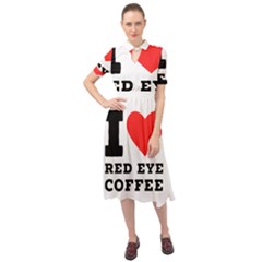 I Love Red Eye Coffee Keyhole Neckline Chiffon Dress by ilovewhateva