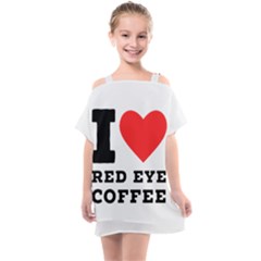 I Love Red Eye Coffee Kids  One Piece Chiffon Dress by ilovewhateva