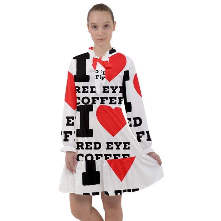 I love red eye coffee All Frills Chiffon Dress