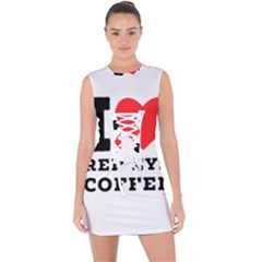 I Love Red Eye Coffee Lace Up Front Bodycon Dress by ilovewhateva