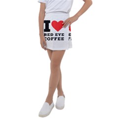 I Love Red Eye Coffee Kids  Tennis Skirt by ilovewhateva