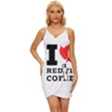 I love red eye coffee Wrap Tie Front Dress View1