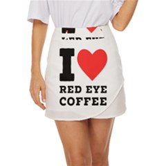 I Love Red Eye Coffee Mini Front Wrap Skirt by ilovewhateva