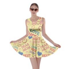 Love Mom Happy Mothers Day I Love Mom Graphic Pattern Skater Dress by Ravend