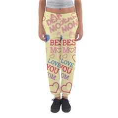 Love Mom Happy Mothers Day I Love Mom Graphic Pattern Women s Jogger Sweatpants by Ravend