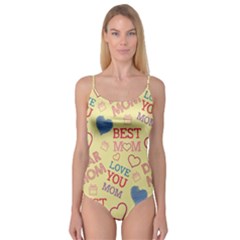 Love Mom Happy Mothers Day I Love Mom Graphic Pattern Camisole Leotard  by Ravend