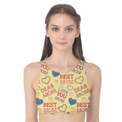 Love Mom Happy Mothers Day I Love Mom Graphic Pattern Tank Bikini Top by Ravend