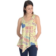 Love Mom Happy Mothers Day I Love Mom Graphic Pattern Sleeveless Tunic by Ravend