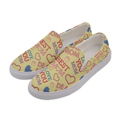 Love Mom Happy Mothers Day I Love Mom Graphic Pattern Women s Canvas Slip Ons by Ravend