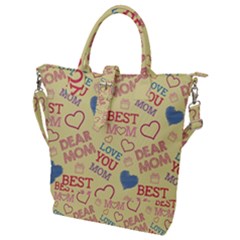 Love Mom Happy Mothers Day I Love Mom Graphic Pattern Buckle Top Tote Bag by Ravend