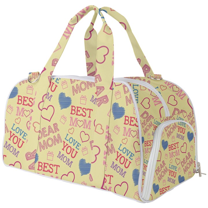 Love Mom Happy Mothers Day I Love Mom Graphic Pattern Burner Gym Duffel Bag