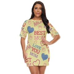 Love Mom Happy Mothers Day I Love Mom Graphic Pattern Just Threw It On Dress by Ravend