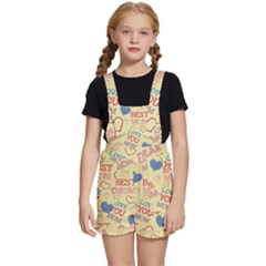 Love Mom Happy Mothers Day I Love Mom Graphic Pattern Kids  Short Overalls by Ravend