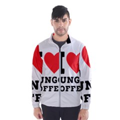 I Love Lungo Coffee  Men s Windbreaker by ilovewhateva